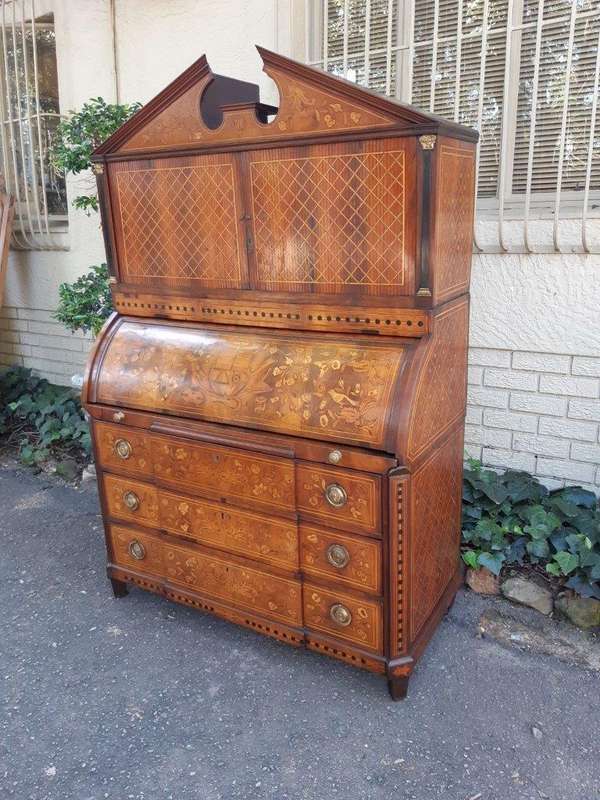 A 19th Century Dutch Marquetry Bureau / Secretaire