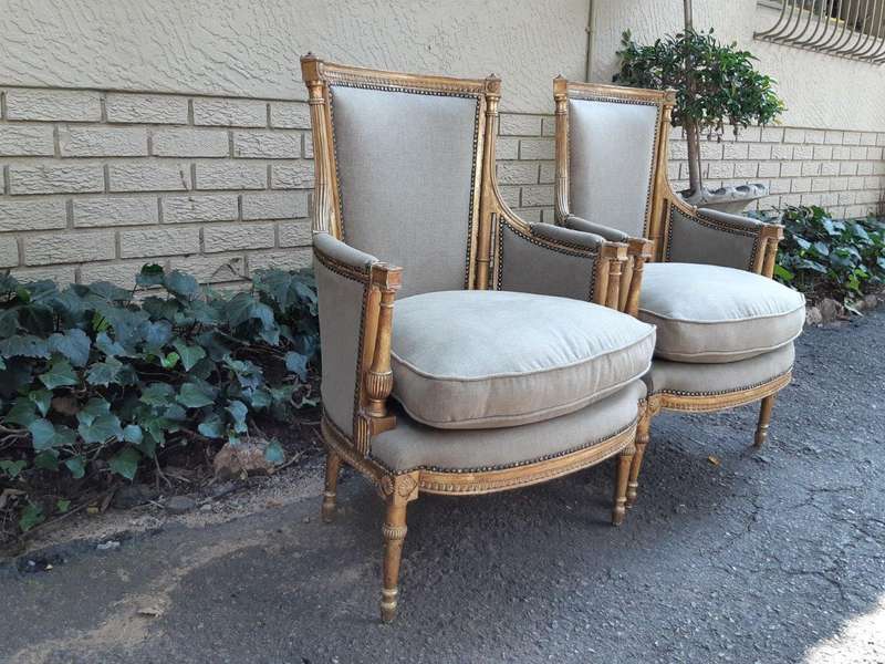 A 19th Century Pair Of French Giltwood Bergeres