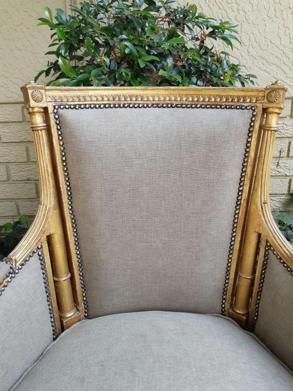 A 19th Century Pair Of French Giltwood Bergeres