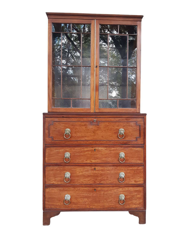 A George III Plum-Pudding Mahogany Secretaire