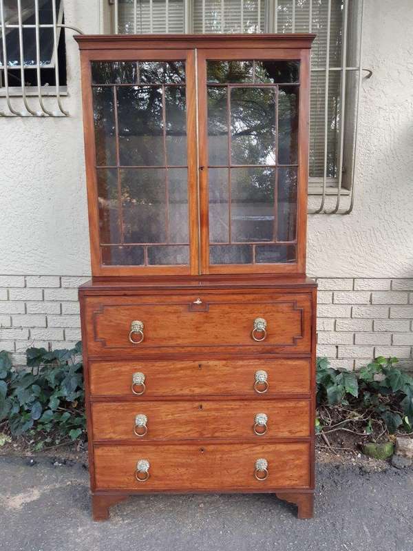 A George III Plum-Pudding Mahogany Secretaire