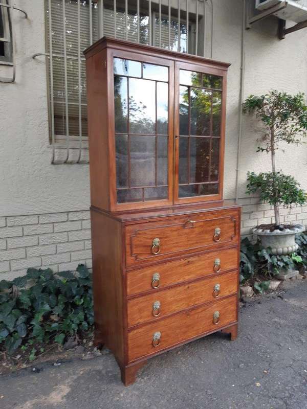 A George III Plum-Pudding Mahogany Secretaire