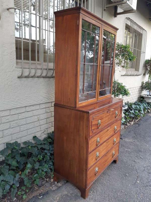 A George III Plum-Pudding Mahogany Secretaire