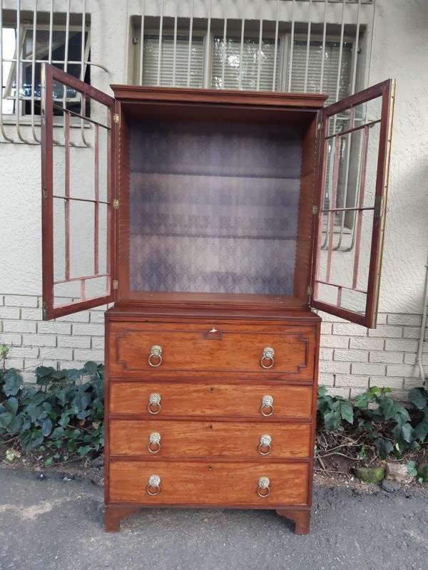 A George III Plum-Pudding Mahogany Secretaire