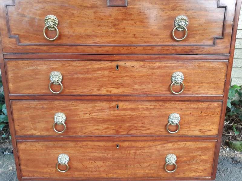 A George III Plum-Pudding Mahogany Secretaire