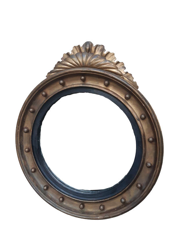 A Regency giltwood convex mirror