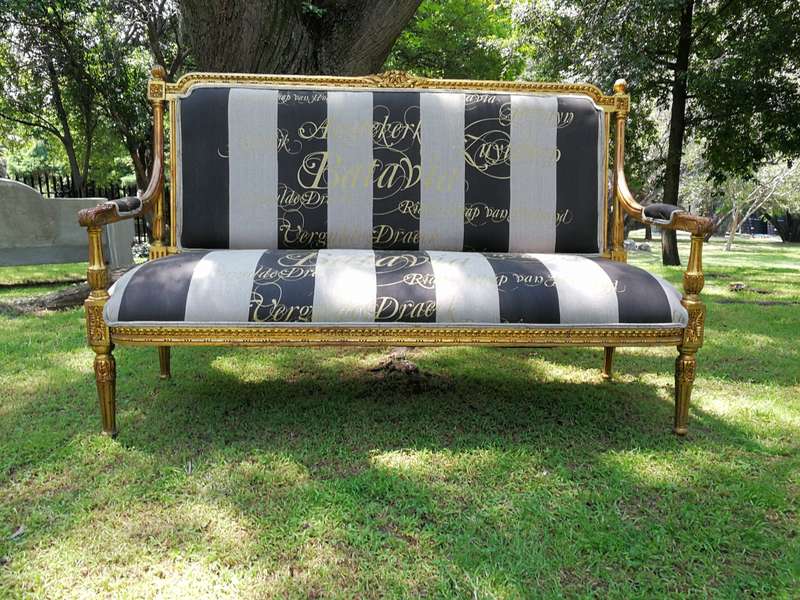 Pair French Style Gilded Arm Chairs