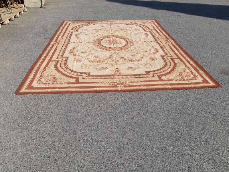 A Hand Knotted Aubusson Carpet
