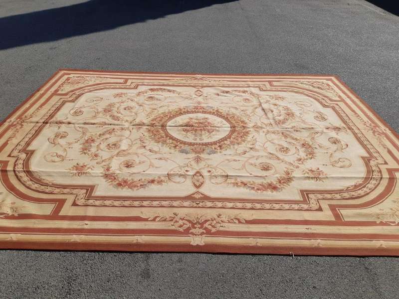 A Hand Knotted Aubusson Carpet