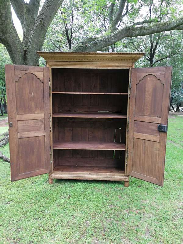 A 19th Century French Oak Armoire In A Bleached / Natural Wood Finish
