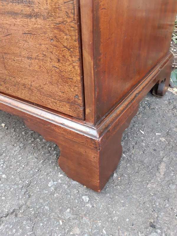 A George lll Mahogany Bureau with Gilt-Tooled Leather Writing Surface
