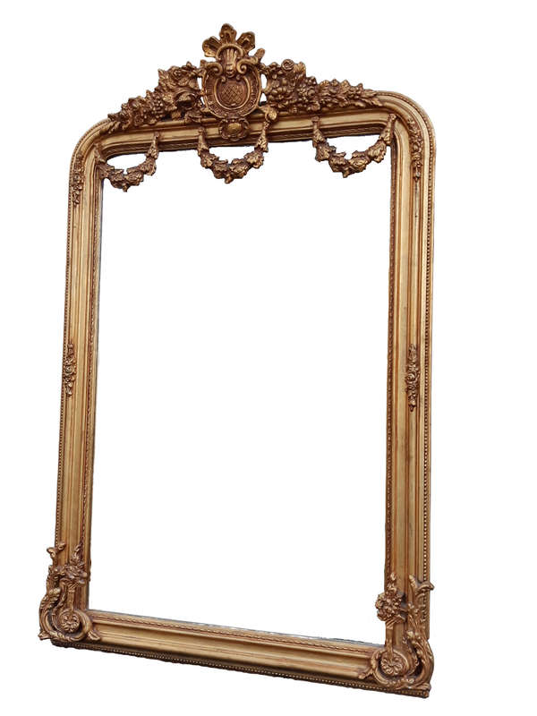 An Ornate and of Large Proportion Giltwood Bevelled Mirror