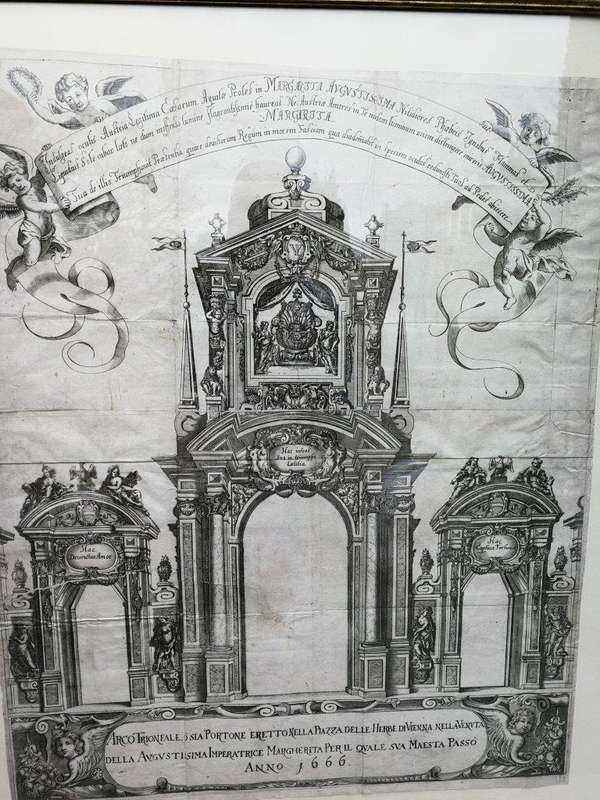 A Continental Engraving In A Handmade Wooden Frame