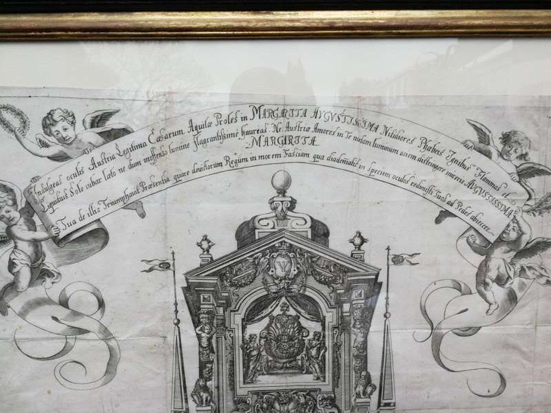 A Continental Engraving In A Handmade Wooden Frame