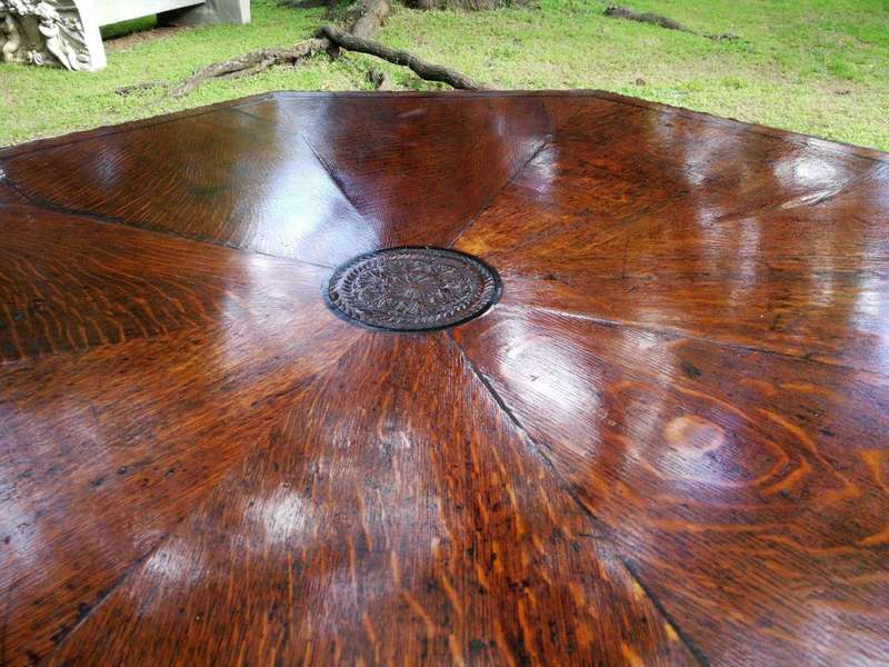 Flemish Octagonal Renaissance Table  Circa 1860