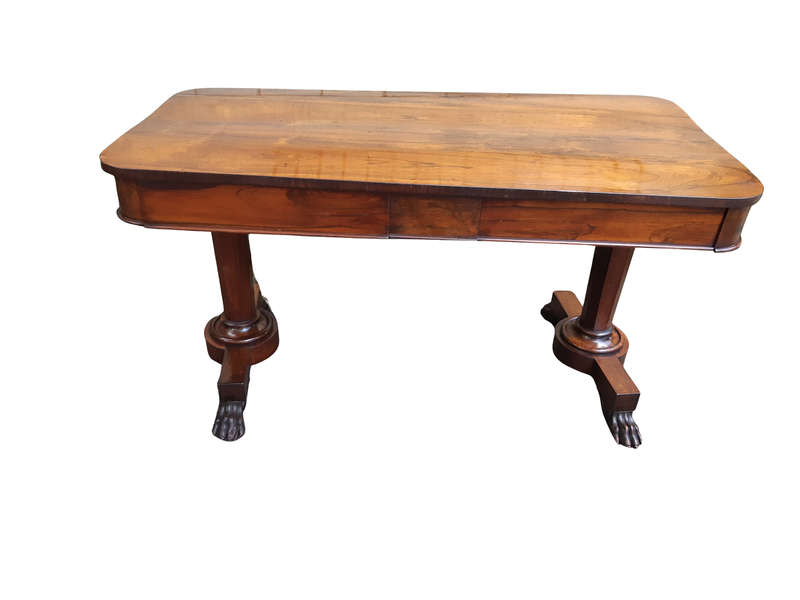 William IV RosewoodLibrary Table, with Two Graduating Drawers