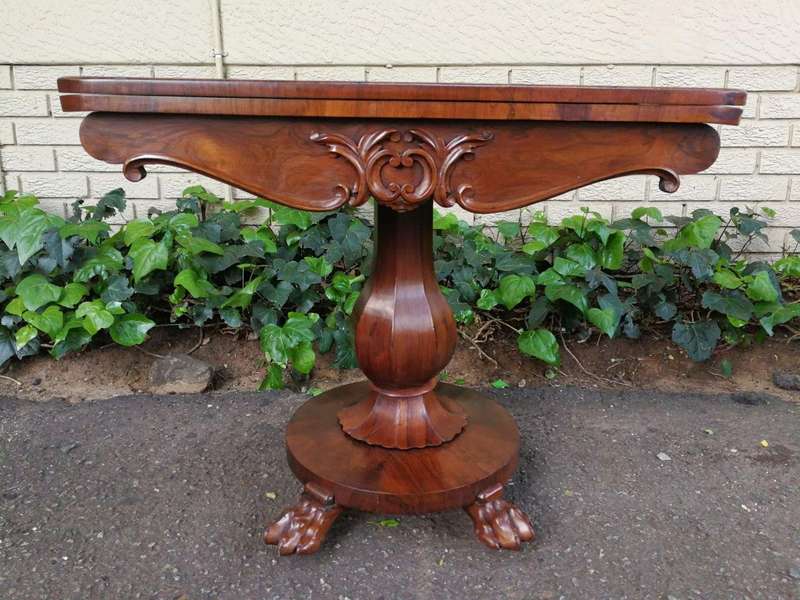 William IV Rosewood Fold Over Card Table