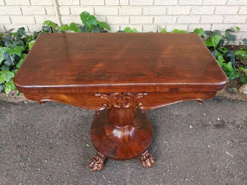 William IV Rosewood Fold Over Card Table