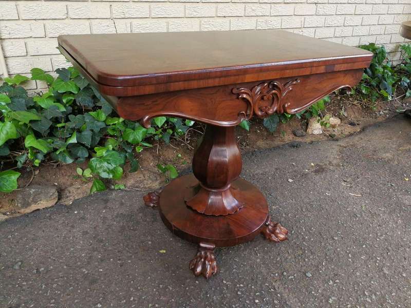 William IV Rosewood Fold Over Card Table