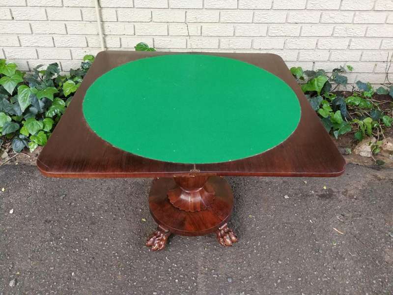 William IV Rosewood Fold Over Card Table