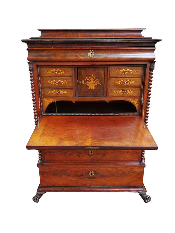 19th Century Mahogany Secrétaire À Abattant