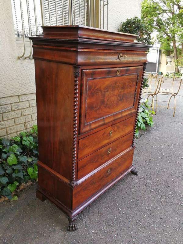 19th Century Mahogany Secrétaire À Abattant