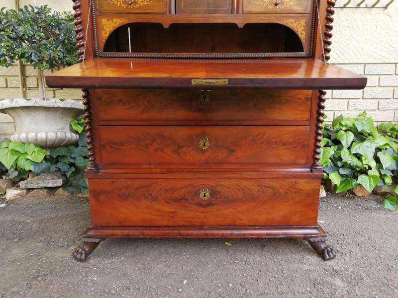 19th Century Mahogany Secrétaire À Abattant