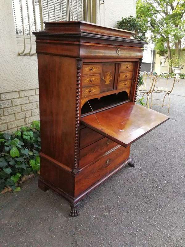 19th Century Mahogany Secrétaire À Abattant