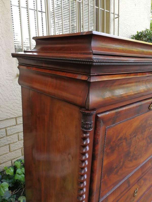 19th Century Mahogany Secrétaire À Abattant