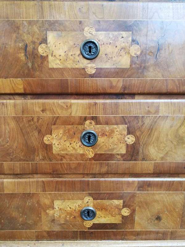 A Walnut And Inlaid Chest-Of-Drawers, 19th Century