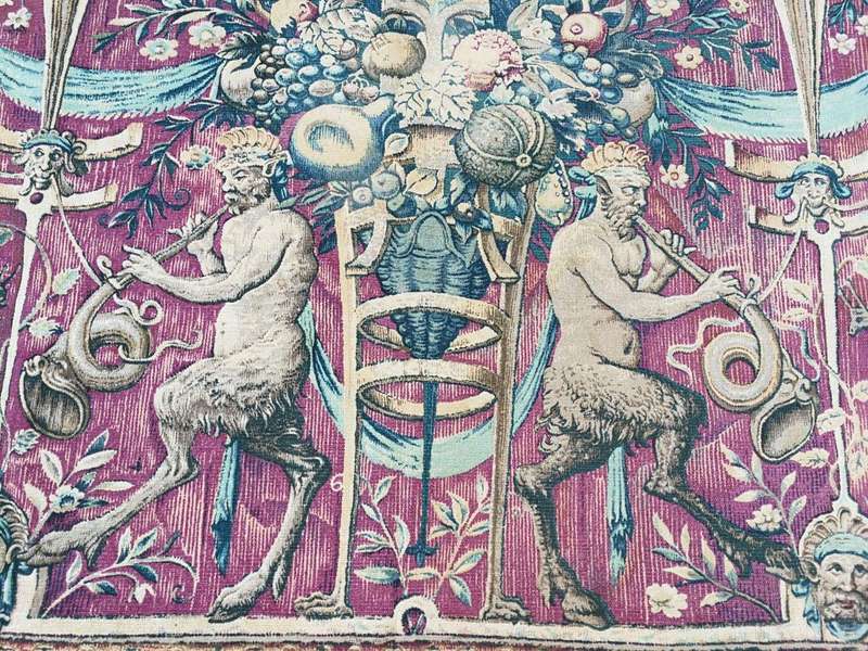 French Aubusson Style Wall Hanging Tapestry With Back Cover