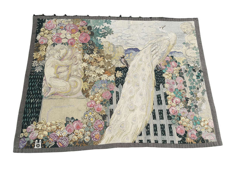 Antique French Aubusson Verdure Tapestry (Garden Scene)