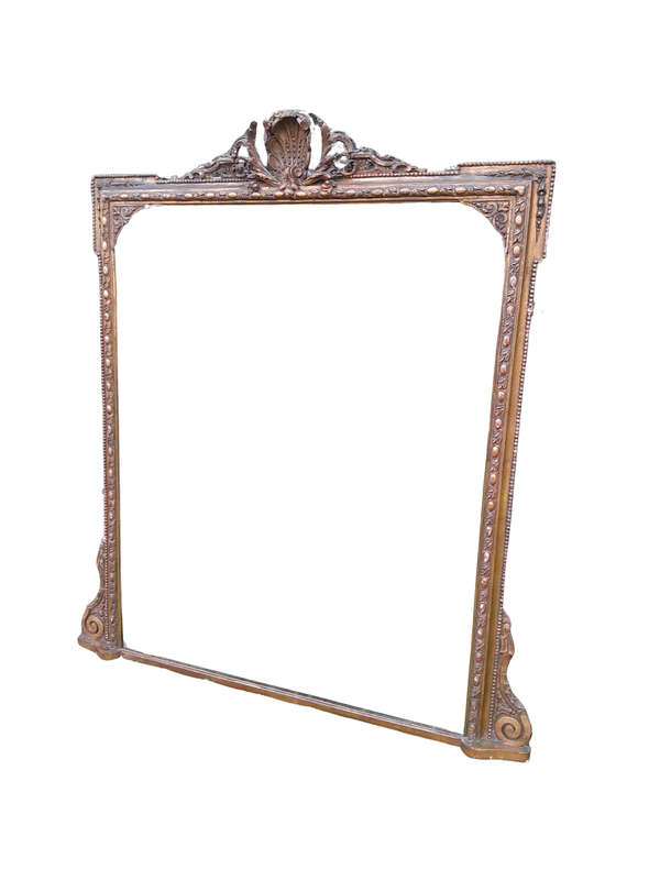 Rare Victorian Gilt Wooden Carved Large Mirror