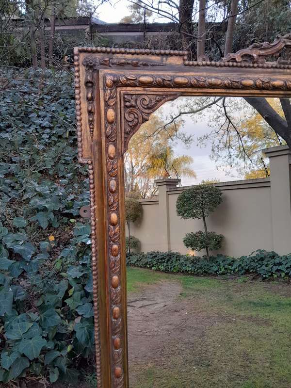 Rare Victorian Gilt Wooden Carved Large Mirror