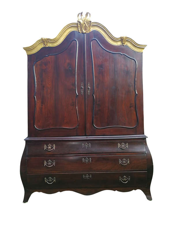 18th Century And Rare Dutch Oak Armoire. Original Hardware