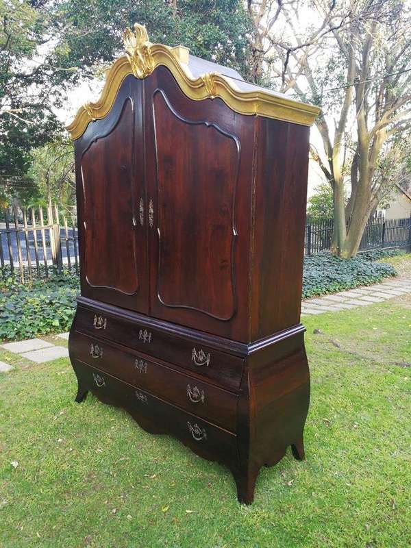 18th Century And Rare Dutch Oak Armoire. Original Hardware