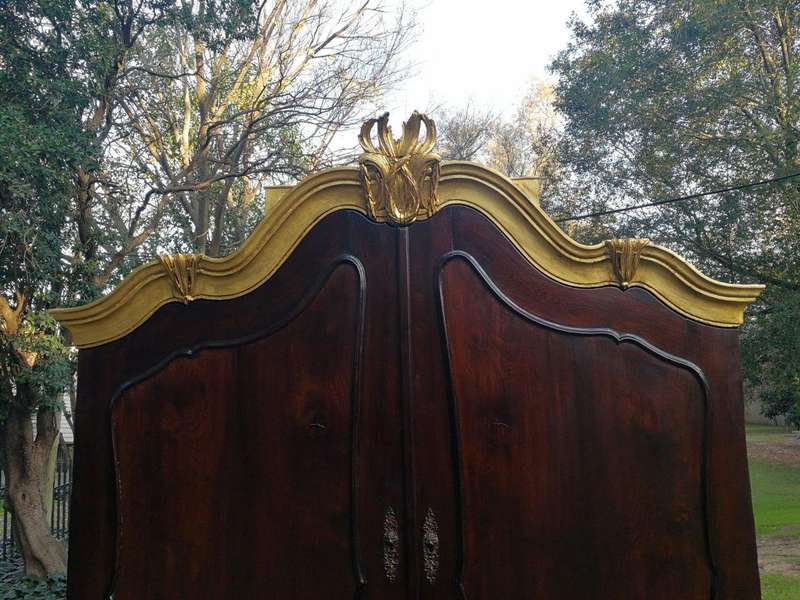 18th Century And Rare Dutch Oak Armoire. Original Hardware