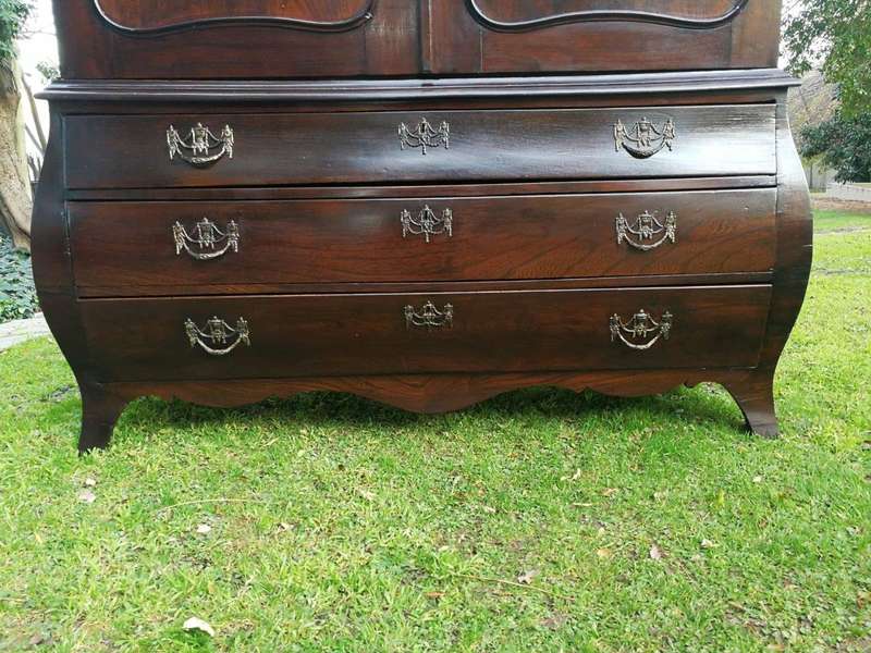 18th Century And Rare Dutch Oak Armoire. Original Hardware