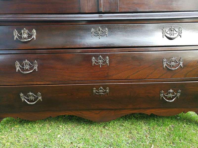 18th Century And Rare Dutch Oak Armoire. Original Hardware