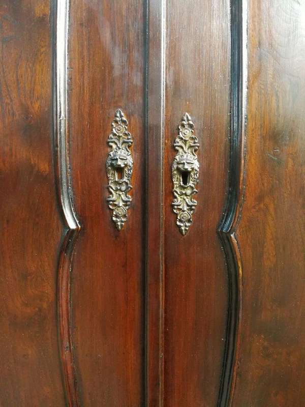 18th Century And Rare Dutch Oak Armoire. Original Hardware