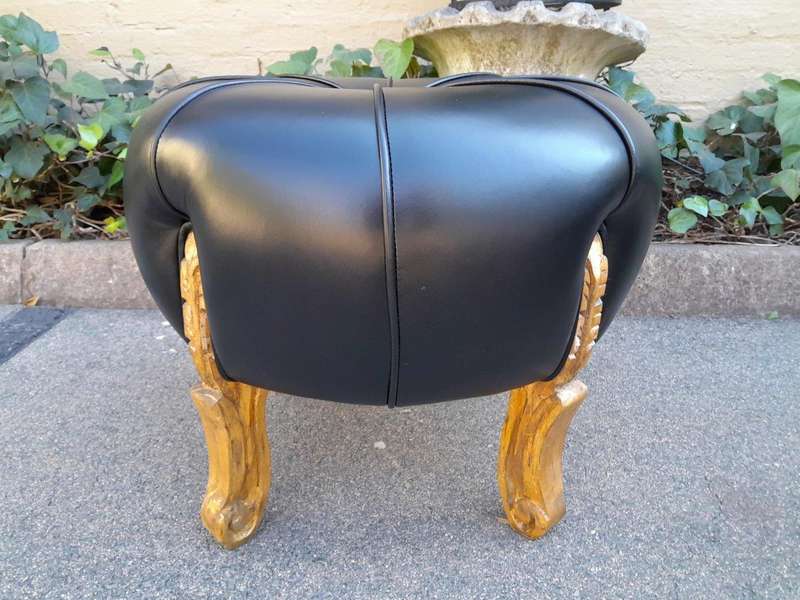 A Pair Of French Style Hand-Gilded With 22-Karat Goldleaf Tuffets  /  Ottomans