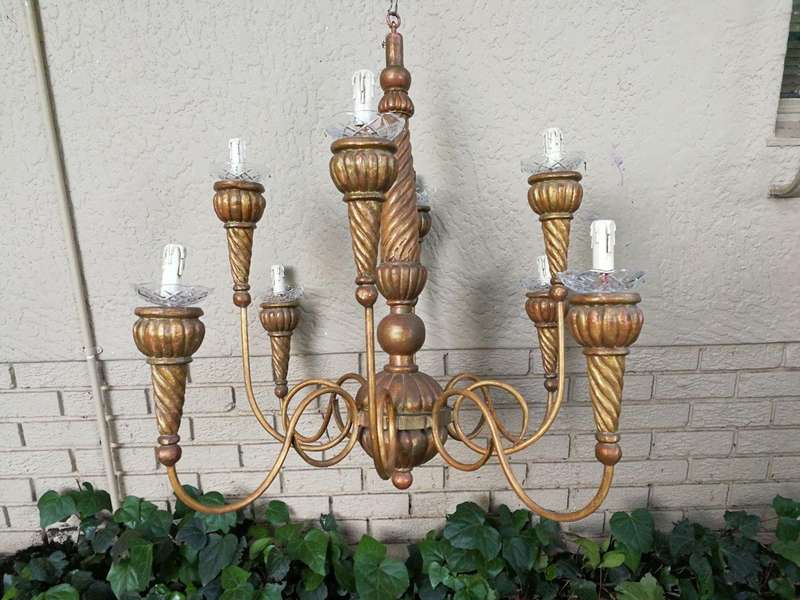 Gold Painted Chandelier