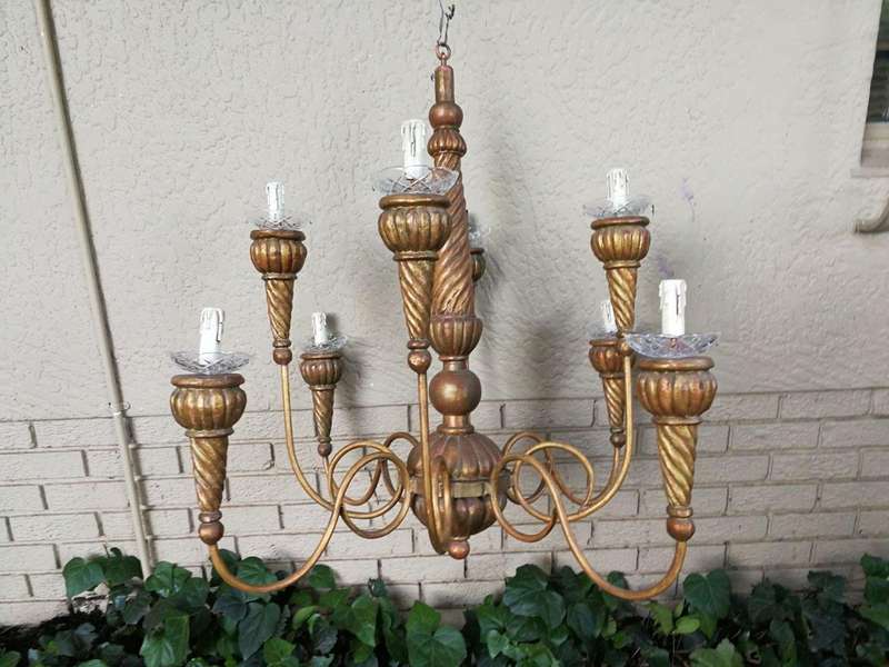 Gold Painted Chandelier