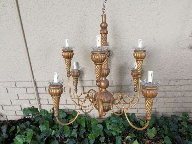 Gold Painted Chandelier