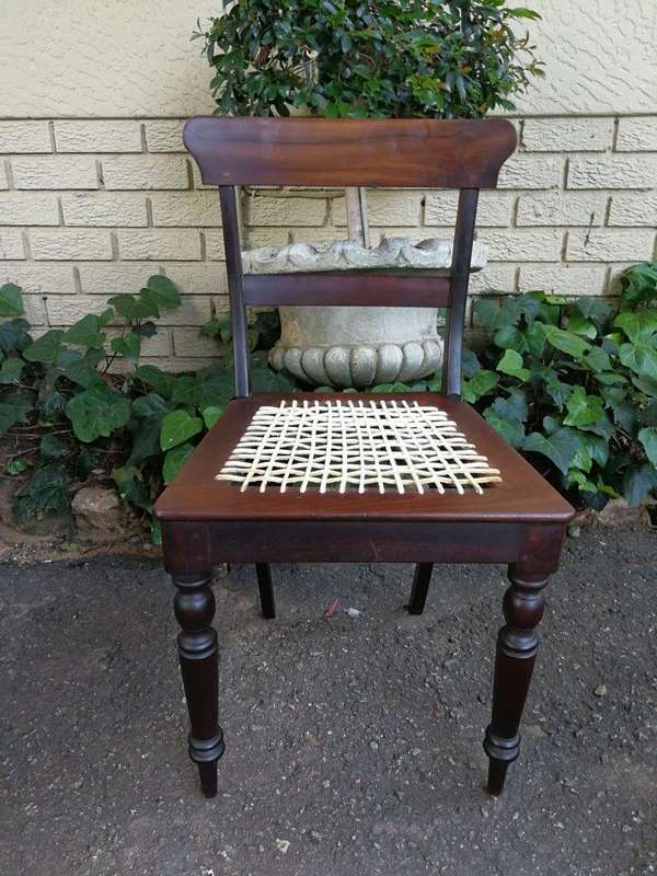 19th Century Regency Set Of 8 Stinkwood Riempie Chairs