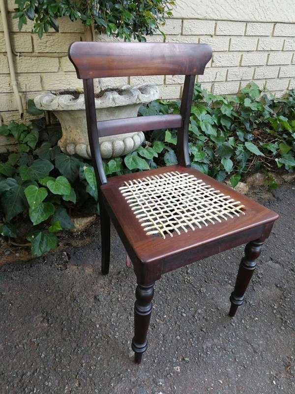 19th Century Regency Set Of 8 Stinkwood Riempie Chairs