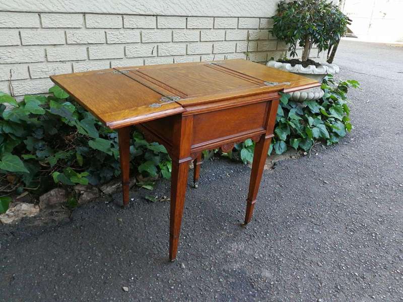 English Oak Foldout Working Table - ND
