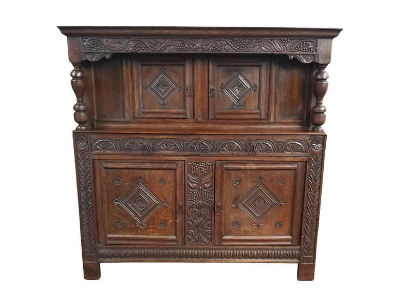 A Late 17th / Early 18th Century Oak Server / Court Cupboard (a sideboard used to store plates an...