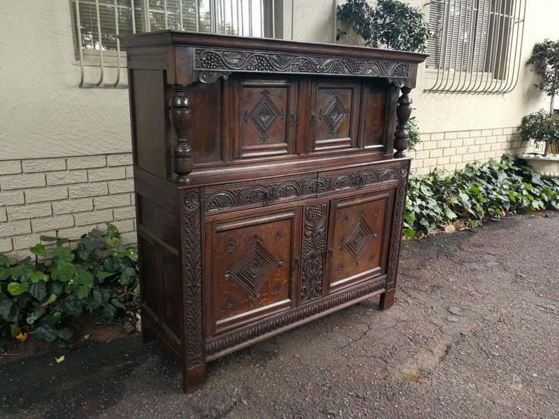 A Late 17th / Early 18th Century Oak Server / Court Cupboard (a sideboard used to store plates an...
