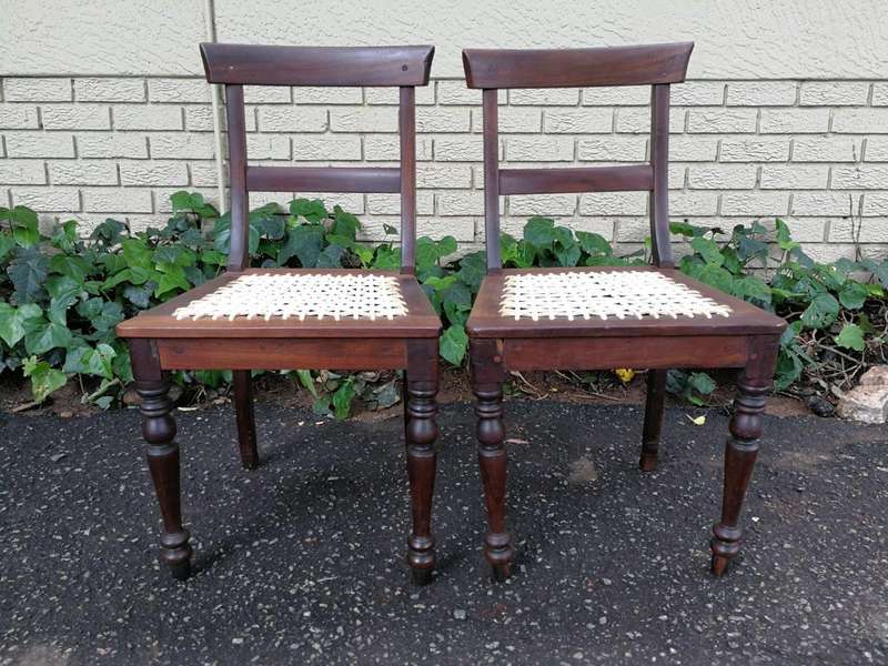 A Pair Of Cape Regency Stinkwood Chairs